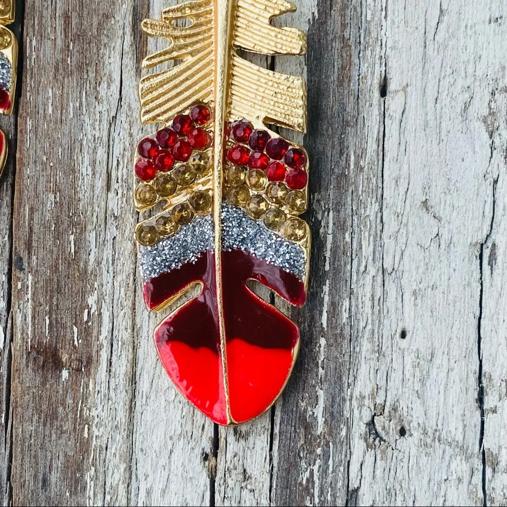 FP Straight as an Arrow Earrings in Red - Picture 4 of 5